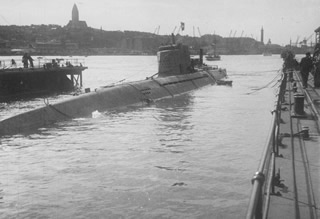 El "U-3503" a su llegada a G&ouml;tenborg