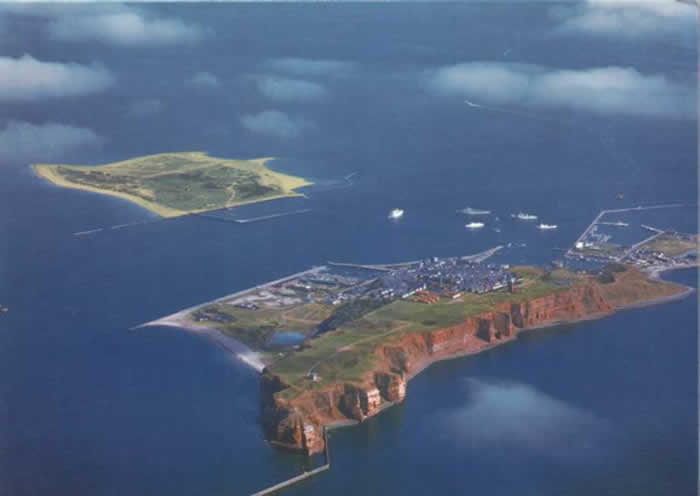 Una vista aérea actual de Heligoland.
