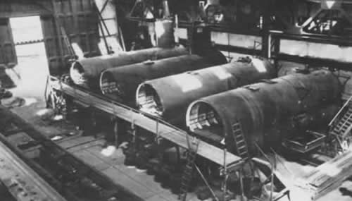 Secciones del Tipo23 en los Astilleros Deutsche Werft AG de Hamburgo