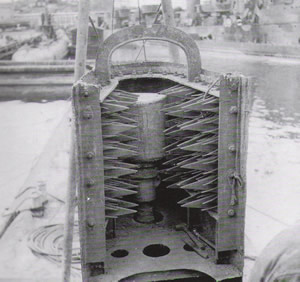 El "Nibelung" del U3503 desmontado visto desde la parte posterior.